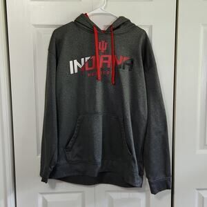 Indiana Hoosiers Men's Pullover Hoodie/Sweatshirt Size LG Drawstring Pocket
